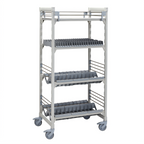 Thumbnail image #1 for Cambro Camshelving® Premium CPMU243675D2PKG Mobile Plastic Drying/Storage Rack, 4-Tier, 36"W x 24"D x 75-1/4"H, Speckled Gray