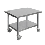 Thumbnail image #1 for Dinex DXP1212329TSS Stainless Steel Bench Mixer Stand, Open Base with Undershelf and 4-Inch Casters