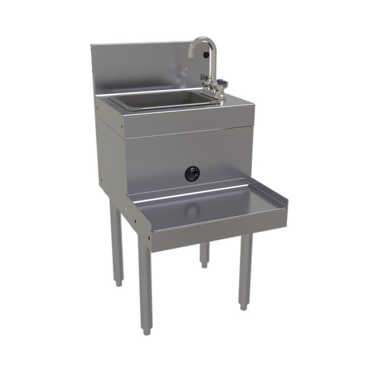 Product image #1 for Glastender Freestanding Underbar Blender Station with Dump Sink and Blender Recessed Step, Right-Side Faucet, 18 x 24 Inches