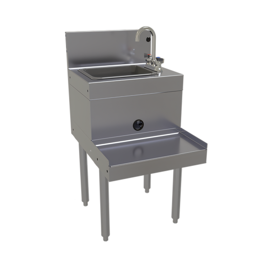 Product image #1 for Glastender Freestanding Underbar Blender Station with Dump Sink and Blender Recessed Step, Right-Side Faucet, 18 x 24 Inches