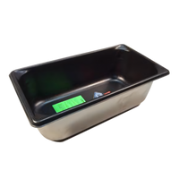 1/3 Size GN Solid Hotel Pan, 4-Inch Deep, Coated Stainless Steel, Sparkling Black