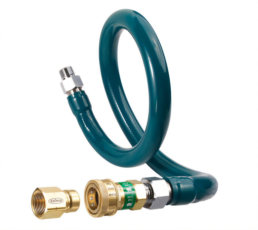 Product image #1 for Krowne Royal Series Moveable Gas Connection Kit, 1-Inch I.D. x 24-Inch Stainless Steel Corrugated Hose with Quick Disconnect
