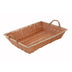 Thumbnail image #1 for Winco Natural Rectangular Woven Polypropylene Fast Food Basket with Handles, 16 x 11 x 3 Inches