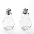 Thumbnail image #1 for American Metalcraft SPLB7 Lightbulb Glass Salt & Pepper Shaker Set, 4 oz., Clear, Stainless Steel Tops Case of 36