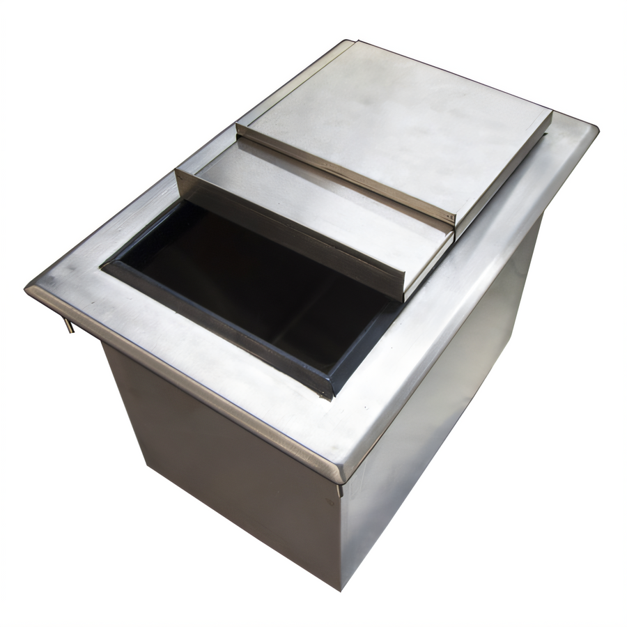 Product image #1 for BK Resources Drop-In Ice Bin with Sliding Cover, 28 x 18 Inches, 304 Stainless Steel