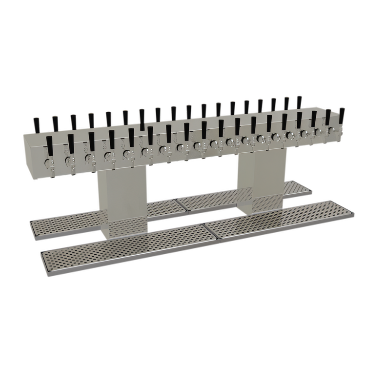 Product image #1 for Glastender Double-Sided 2-Column Countertop Draft Dispensing Tower, 36 Faucets, Glycol-Cooled, Mirror Finish