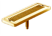 Perlick 5000 Series 24-Inch Surface-Mount Drip Tray Trough with Removable Louvered Glass Rack, Tarnish-Free Brass