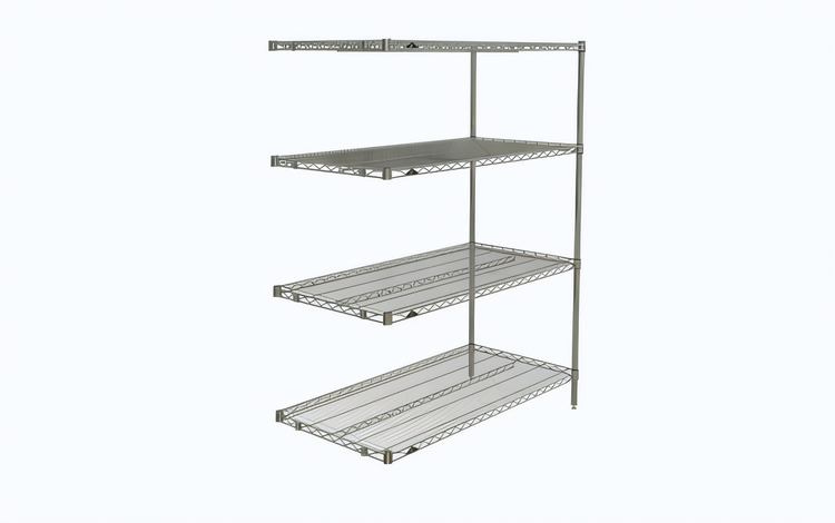 Product image #1 for Metro Super Erecta Chrome Plated 4-Shelf Add-On Wire Shelving Unit, 48"W x 24"D x 63"H