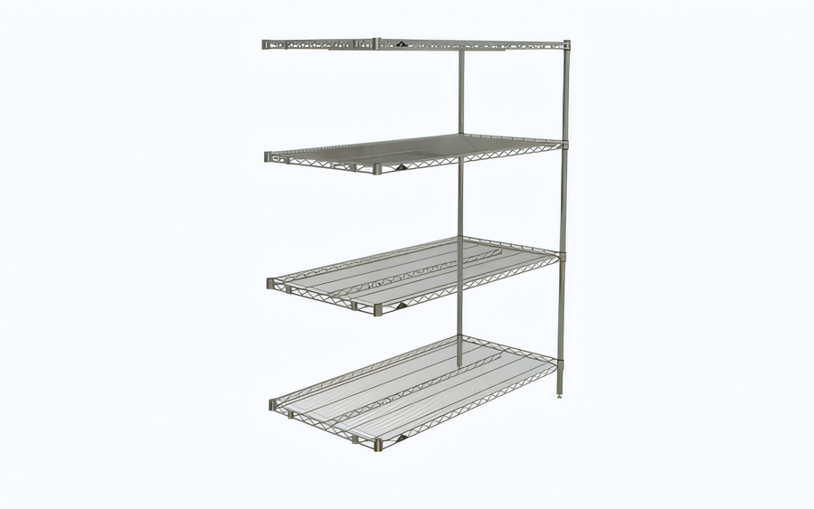 Product image #1 for Metro Super Erecta Chrome Plated 4-Shelf Add-On Wire Shelving Unit, 48"W x 24"D x 63"H