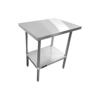 Sapphire 30 Inch x 30 Inch Stainless Steel Corner Work Table with Undershelf