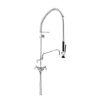 Thumbnail image #1 for Fisher 53015 Pre-Rinse Add-On Faucet, 6-Inch Swing/Swivel Spout, Dual Control, Deck Mount, Stainless Steel