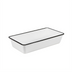 Thumbnail image #1 for American Metalcraft Endurance Rectangular Melamine Serving Bowl, 144 oz., White with Black Rim