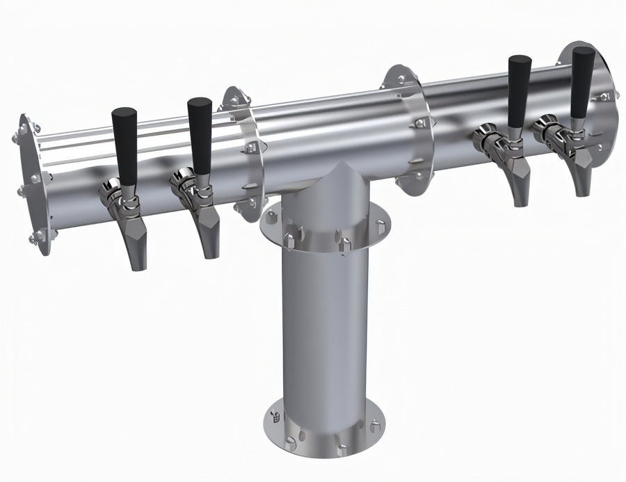 Product image #1 for Krowne Pipe T-Head 4-Faucet Air-Cooled Beer Tower
