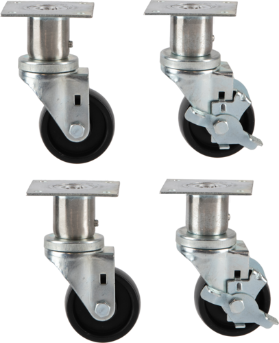 Product image #1 for Vulcan 6-Inch Adjustable Shelf Casters, Set of 4 with 2 Locking Casters