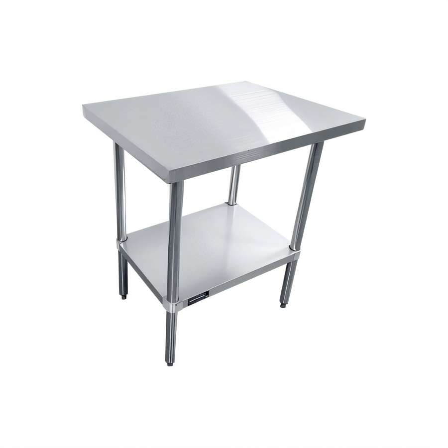 Product image #1 for Sapphire 30 x 18 Inch Flat Top Stainless Steel Work Table with Galvanized Legs and Undershelf