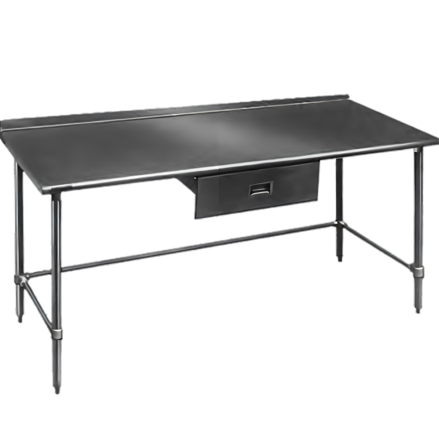 Product image #1 for Deluxe Series 30-Inch x 24-Inch Stainless Steel Work Table with 1-1/2-Inch Rear Upturn and Tubular Base