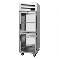 Turbo Air PRO Series Pass-Thru Heated Pizza Holding Cabinet, One-Section, 28 Cu. Ft., Half Glass Doors