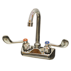 Thumbnail image #1 for Serv-Ware PFW4G-CWP Commercial Backsplash-Mount Extra Wall Faucet with Gooseneck Spout, 4-Inch Centers