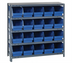 Thumbnail image #1 for Quantum Heavy-Duty Stationary Wire Shelving Unit with 5 Shelves and Included Bins, 36 x 12 x 39 Inches