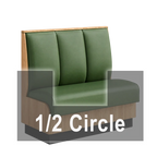 Thumbnail image #1 for ATSMFG ATS AT&S-AHC-KR42-3CH GR8 Karender Half Circle Booth, single, 48" x 90" x 48" long x 42" high, 3-channel back, Upholstery and foam fitted over