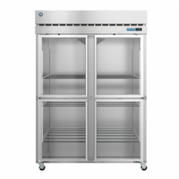 Hoshizaki Steelheart R2A-HG Two Section Half Glass Door Reach-In Refrigerator, 50.37 Cu. Ft., Stainless Steel, Top-Mounted Self-Contained, R290
