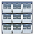 Thumbnail image #1 for Quantum Wall-Mounted Louvered Storage Panel Starter Unit with 9 Clear Bins, 18 x 19 in.