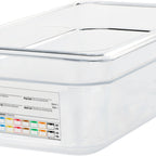 Thumbnail image #1 for CFS Brands StorPlus™ 30661IMLUC07 1/3 Size Clear Polycarbonate Food Pan, 4" Deep, with Integrated Label Case of 6