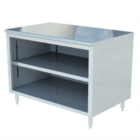 Sapphire Manufacturing Open Front Stainless Steel Enclosed Base Dish Cabinet, 48 x 30 x 36 Inches