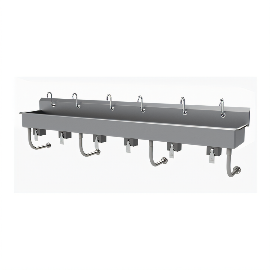 Product image #1 for Advance Tabco 6-Station Wall-Mounted Multiwash Hand Sink with Knee Valves