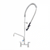 Thumbnail image #2 for T&S Brass EverSteel Stainless Steel 8-Inch Centers Deck Mount Pre-Rinse Mixing Faucet with 12-Inch Swing Nozzle and Add-On Faucet