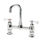 Thumbnail image #1 for Krowne Royal Series 15-825L 8-Inch Center Raised Deck Mount Manual Faucet with 3-1/2-Inch Gooseneck Spout, Ceramic Valves, Low Lead