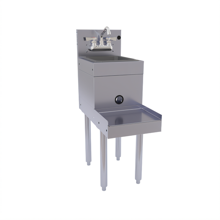 Product image #1 for Glastender Freestanding Underbar Blender Station with Dump Sink, 14 x 24 Inch, Stainless Steel