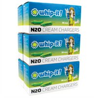 Whip-It! Original N2O Whipped Cream Chargers, 12 x 50-Pack Case of 600
