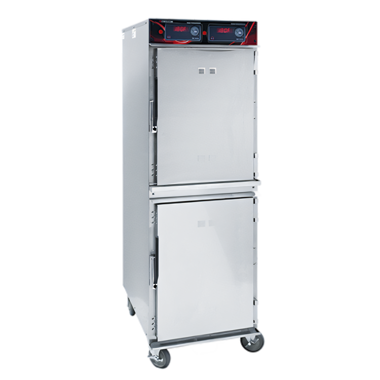 Product image #1 for Cres Cor 1200-HH-SS-2DX Mobile Insulated Stainless Steel Radiant Heated Holding Cabinet, 2 Compartments, 16 Full-Size Sheet Pan Capacity