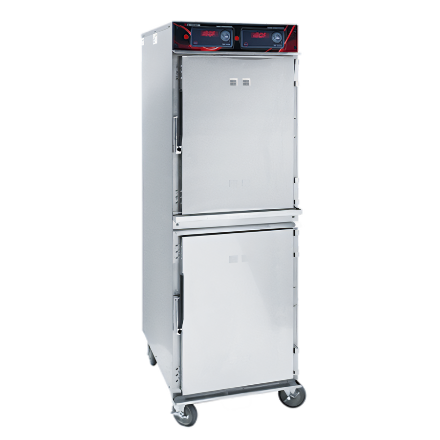 Product image #1 for Cres Cor 1200-HH-SS-2DX Mobile Insulated Stainless Steel Radiant Heated Holding Cabinet, 2 Compartments, 16 Full-Size Sheet Pan Capacity