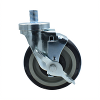 BK Resources 5SBR-6ST-PLY-TLB Shelf Casters & Leveling Feet