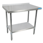 Thumbnail image #1 for BK Resources SVTR-2424 24" x 24" 18-Gauge Stainless Steel Work Table with 1-1/2" Rear Riser and Adjustable Undershelf