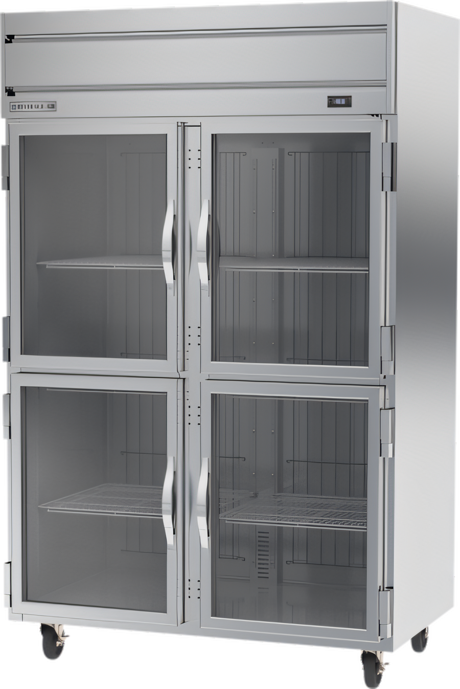 Product image #1 for Beverage-Air Horizon Series Two-Section Reach-In Freezer with Four Half Glass Doors, 46.29 Cu. Ft., Top-Mounted Self-Contained Refrigeration