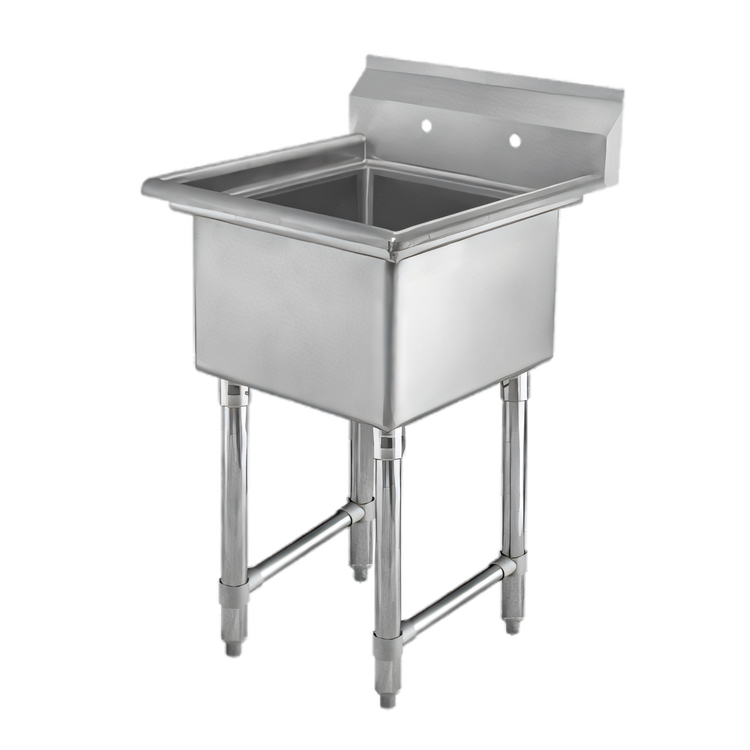 Product image #1 for Klinger's Trading 23-Inch Freestanding 1-Compartment Stainless Steel Sink with 9-Inch Backsplash