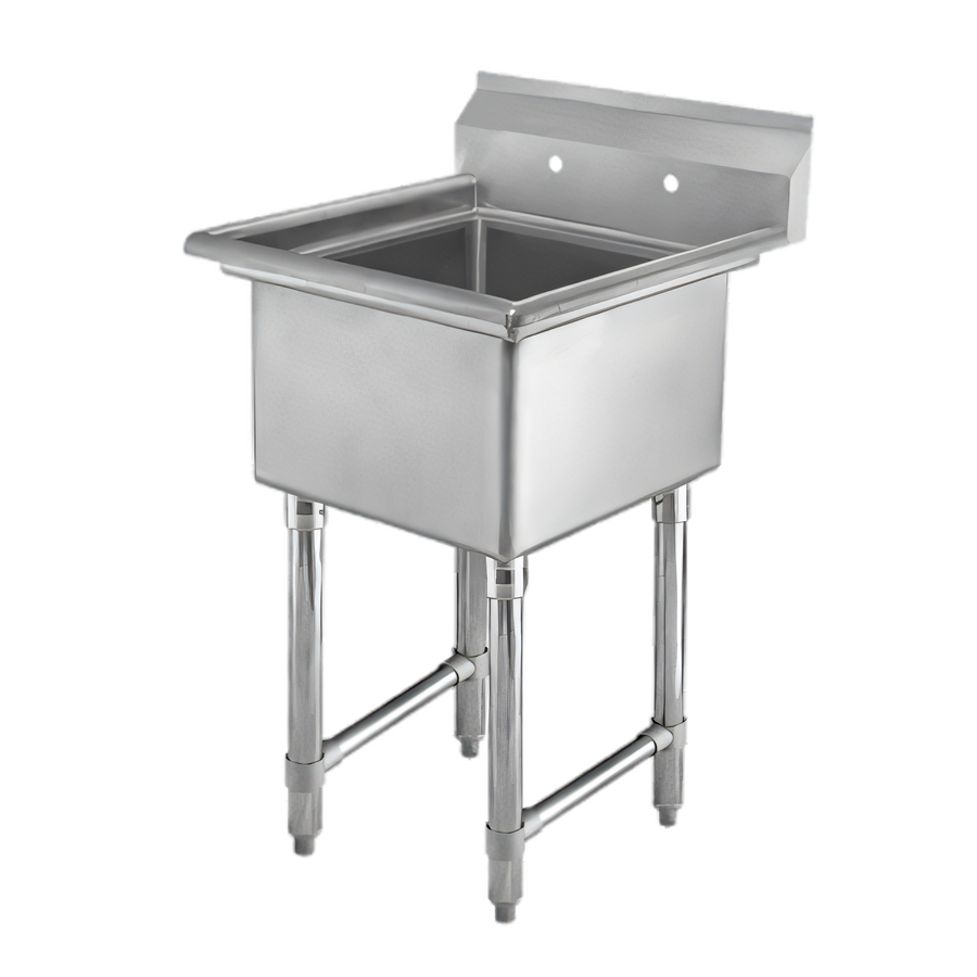 Product image #1 for Klinger's Trading 23-Inch Freestanding 1-Compartment Stainless Steel Sink with 9-Inch Backsplash