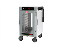 Metro HotBlox™ Mobile Narrow 8-Pan Pass-Thru Insulated Holding Cabinet, Half-Height, Digital Touchscreen, Clear Front and Rear Doors