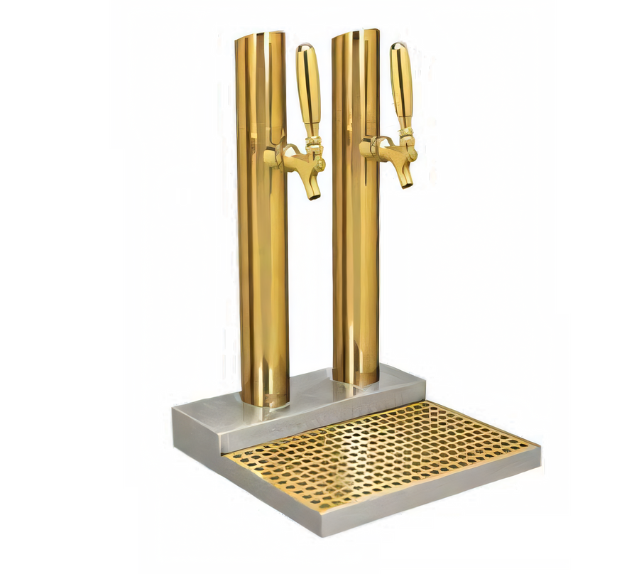 Product image #1 for Skyline Less Rinser 2-Faucet Countertop Glycol-Cooled Draft Beer Station, PVD Brass Finish