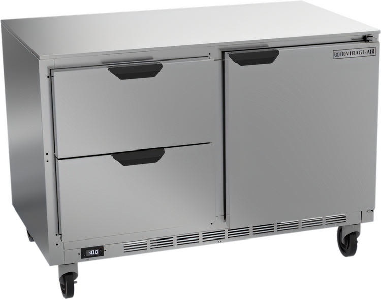 Product image #1 for Beverage Air 48-Inch Two-Section Undercounter Freezer With 2 Drawers and 1 Solid Door