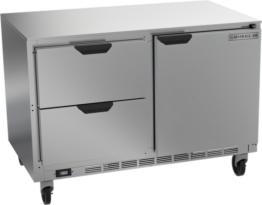 Product image #1 for Beverage Air 48-Inch Two-Section Undercounter Freezer With 2 Drawers and 1 Solid Door