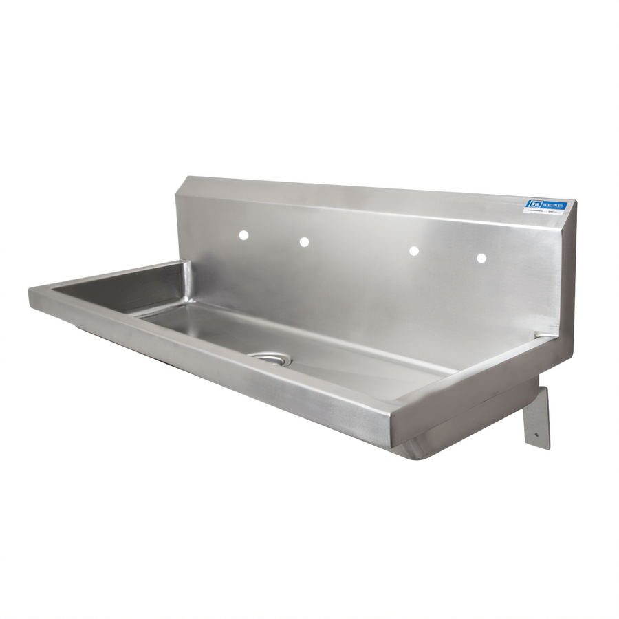 Product image #1 for 72-Inch ADA Three-Station Wall-Mount Hand Wash Sink with 3 Sets of 8-Inch OC Faucet Holes