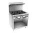 Thumbnail image #1 for Comstock-Castle F33 36-Inch Commercial Gas Range with 6 Open Burners, Open Front Cabinet Base, Backriser and High Shelf