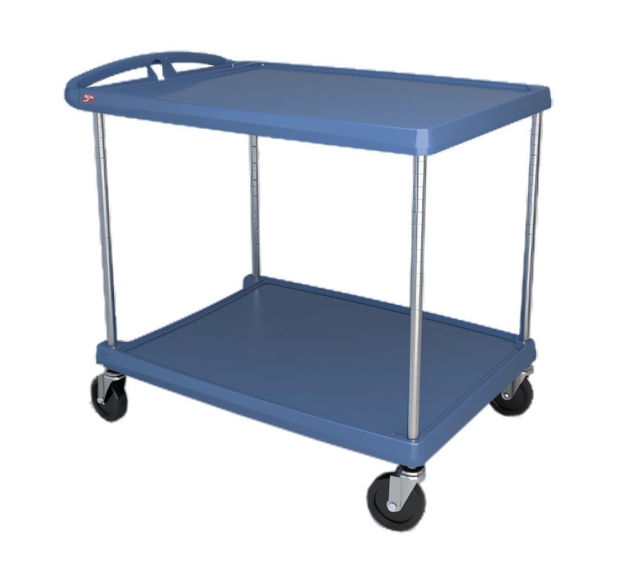 Product image #1 for Metro myCart Series 2-Shelf Blue Polymer Utility Cart with Open Base and Microban