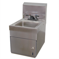 Advance Tabco 7-PS-88 Wall-Mounted Hand Sink with Deck-Mounted Faucet, Soap Dispenser, and Towel Dispenser, 9 x 9 x 5-Inch Bowl