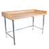 Thumbnail image #1 for John Boos 96-Inch Baker's Top Wood Work Table with 1-3/4-Inch Maple Top and Stainless Steel Base