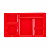 Cambro Camwear 6-Compartment Rectangular Polycarbonate Compartment Tray, 8-3/4 x 15 Inch, Red